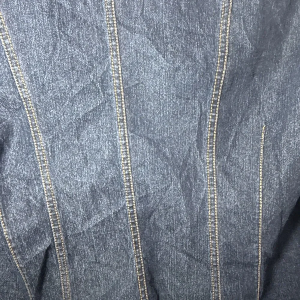 BISOU BISOU Button Collared Short Jacket Dark Blue Women's Size 12 - Picture 10 of 11